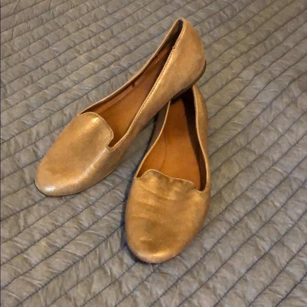 Coach metallic gold flats. Soft leather. 7.5